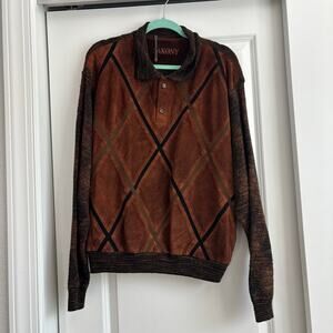SAXONY Men’s Vintage Genuine Leather Knit
Pullover Sweater M